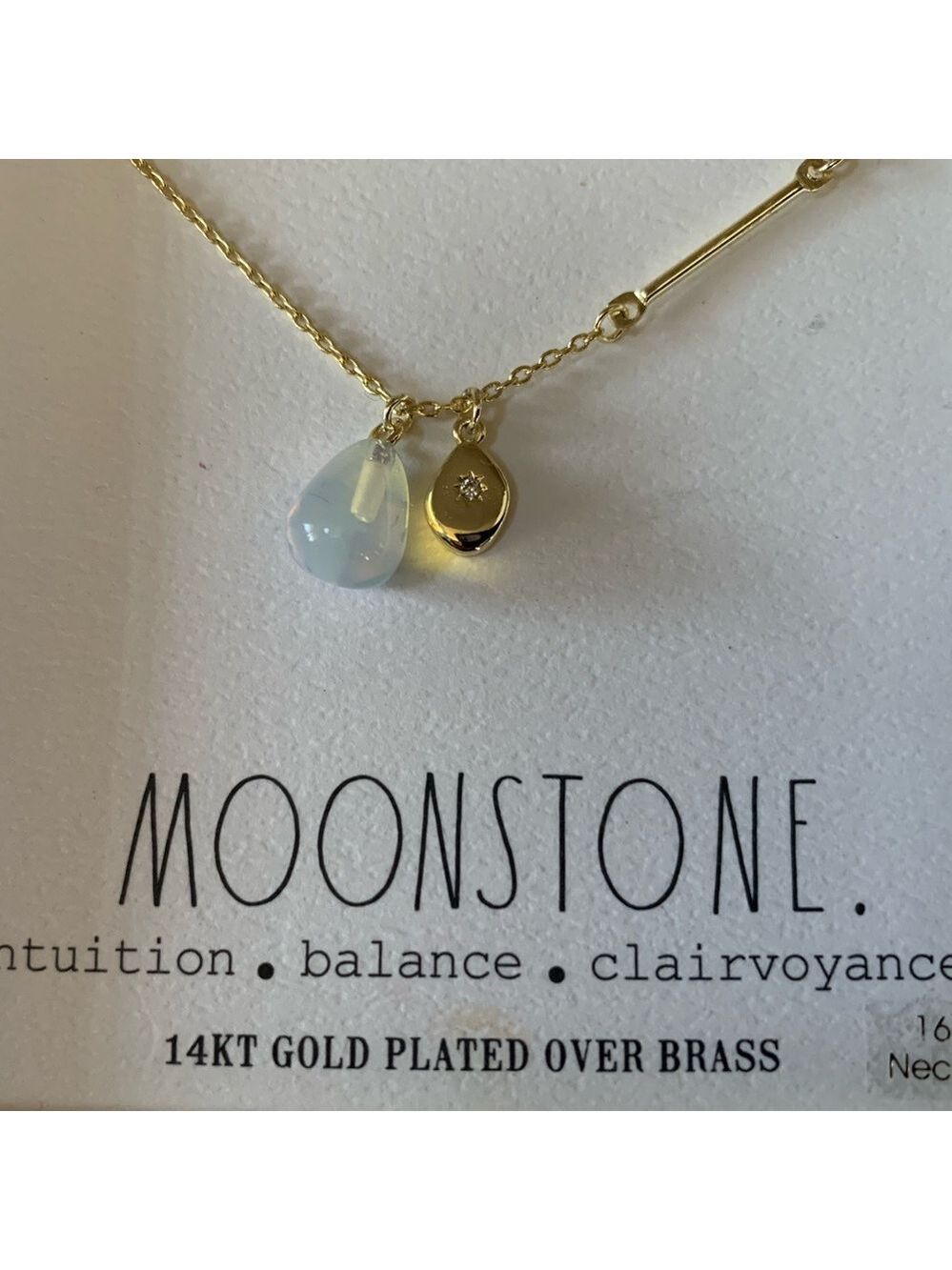 RAE DUNN Gold Moonstone Necklace - Picture 2 of 4
